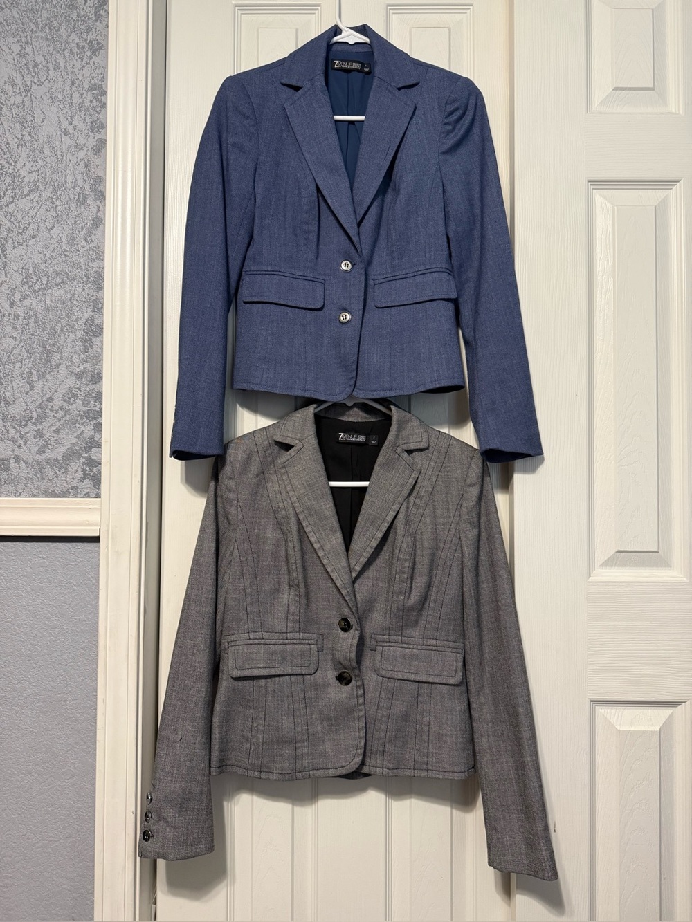 New York & Company Blue and Gray Women's Tailored Blazers - Two-Pack - Picture 1 of 8